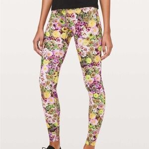 10 Lululemon Wunder Under HR Tight Nulux Inflorescent Multi Floral Legging